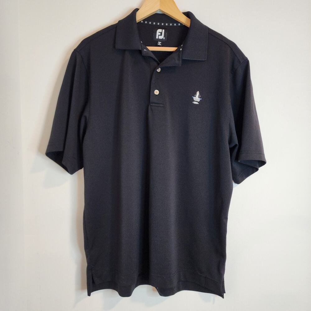 FootJoy Mens Large Black Short Sleeve Polo Shirt